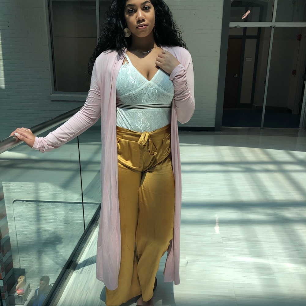 Satin wide legged pants